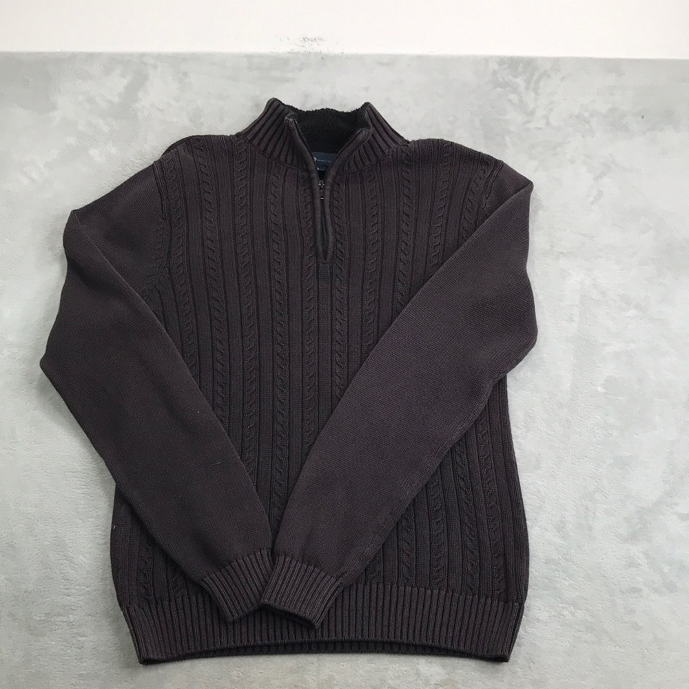Blue Pronto Uomo Men's Cable Knit Sweater Size L